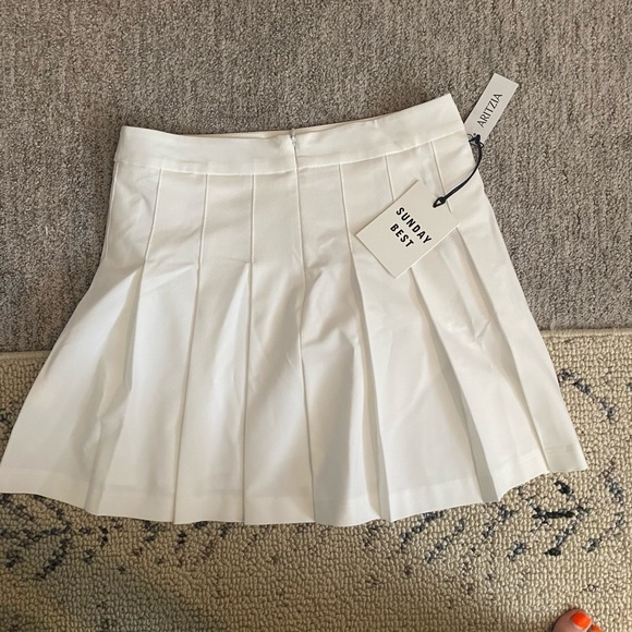 Sunday Best White Tennis Skirt (olive style, 15”) - Picture 3 of 6